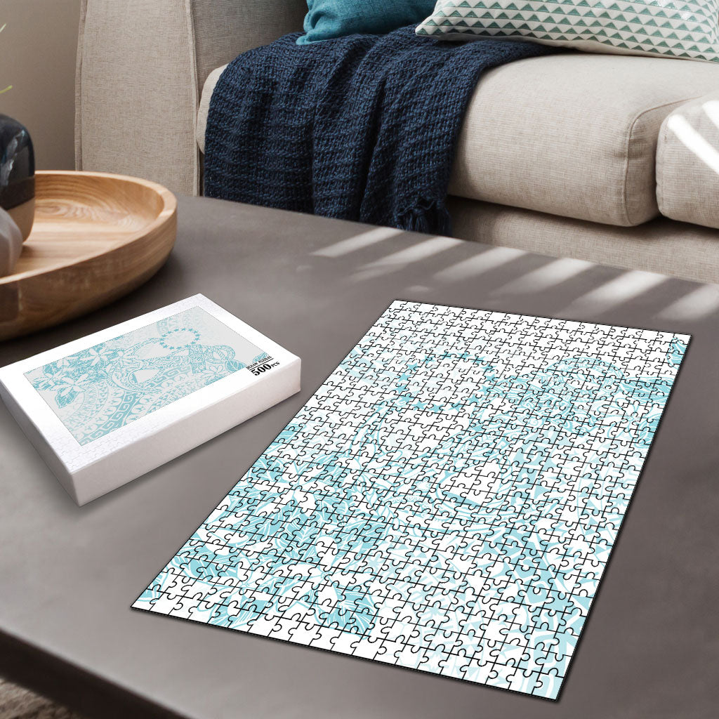 Turquoise Kuki Airani Tapakau Puzzle Tribal Anchor Mix Tiare