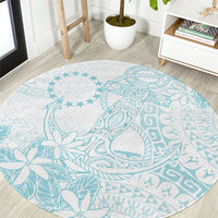Turquoise Kuki Airani Tapakau Round Carpet Tribal Anchor Mix Tiare