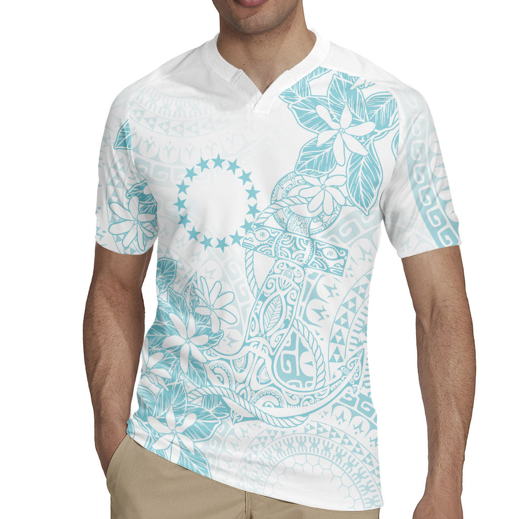 Turquoise Kuki Airani Tapakau Rugby Jersey Tribal Anchor Mix Tiare