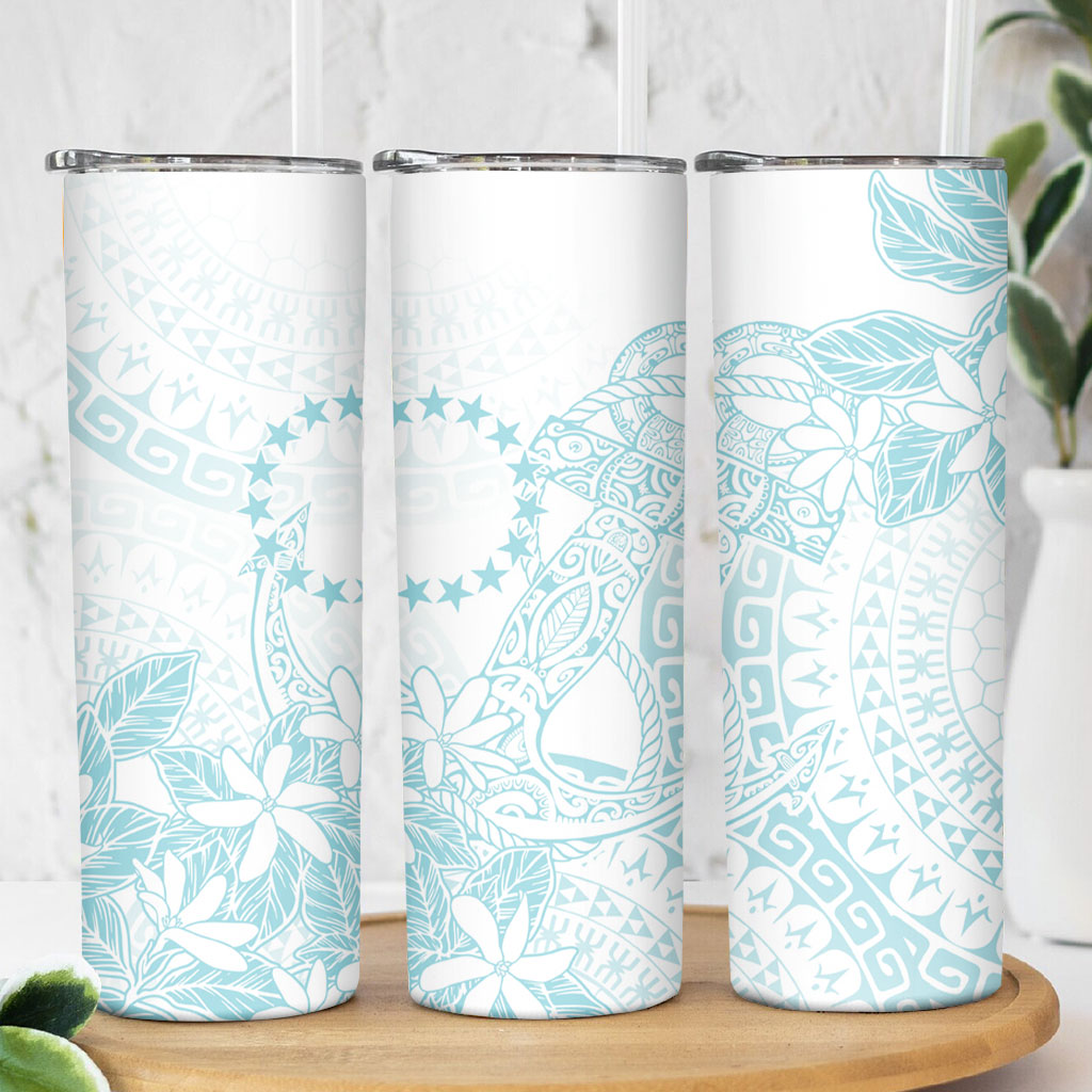 Turquoise Kuki Airani Tapakau Skinny Tumbler Tribal Anchor Mix Tiare LT7 - Polynesian Pride