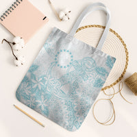 Turquoise Kuki Airani Tapakau Tote Bag Tribal Anchor Mix Tiare