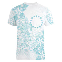 Turquoise Kuki Airani Tapakau Women V-Neck T-Shirt Tribal Anchor Mix Tiare LT7 - Polynesian Pride