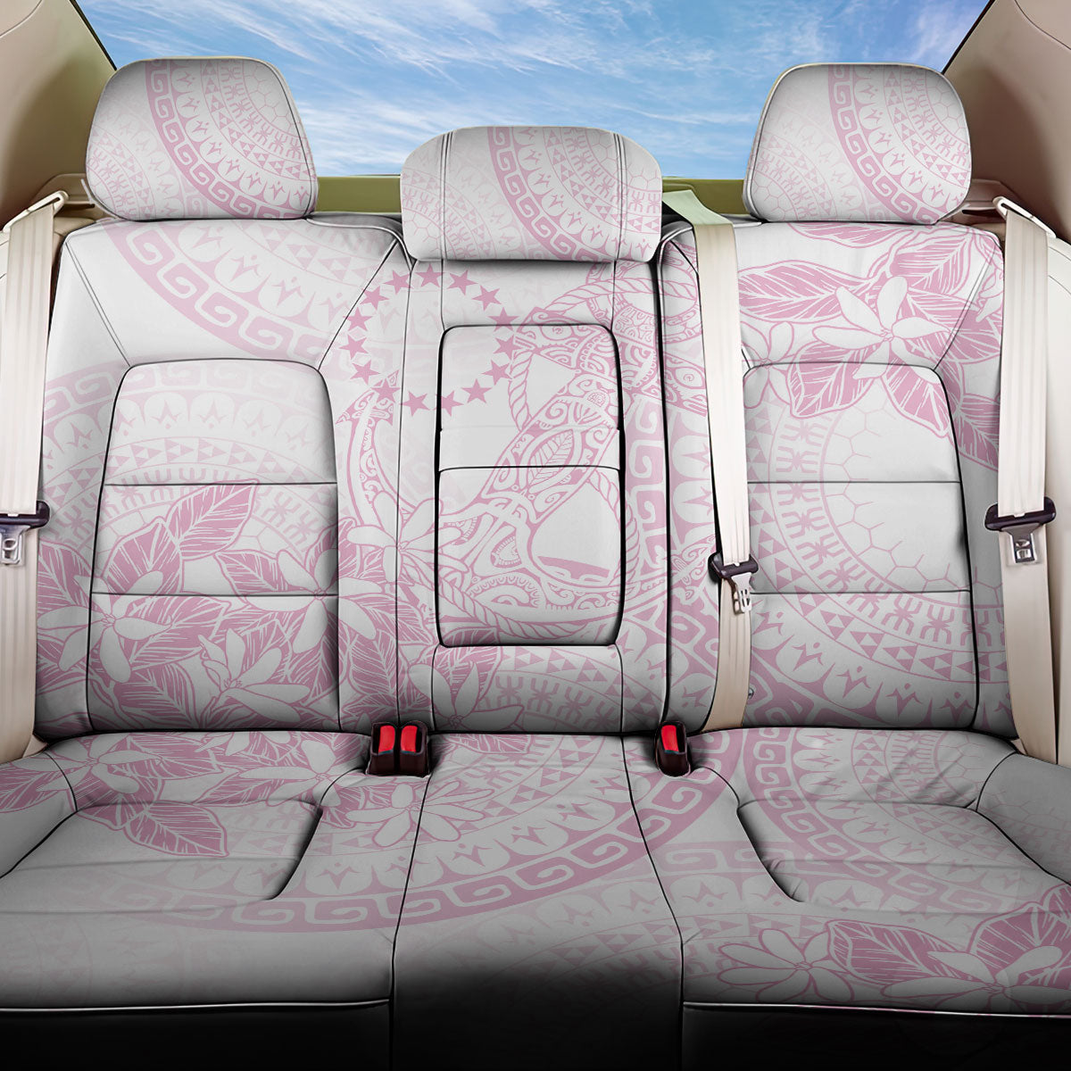 Candy Pink Kuki Airani Tapakau Back Car Seat Cover Tribal Anchor Mix Tiare