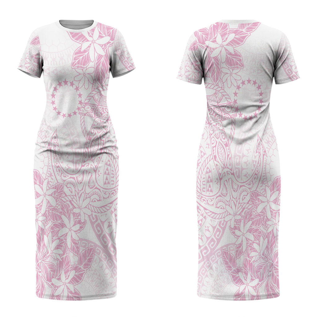 Candy Pink Kuki Airani Tapakau Couples Matching Short Sleeve Bodycon Dress and Hawaiian Shirt Tribal Anchor Mix Tiare LT7 - Polynesian Pride
