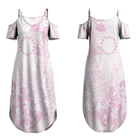 Candy Pink Kuki Airani Tapakau Couples Matching Summer Maxi Dress and Long Sleeve Button Shirt Tribal Anchor Mix Tiare LT7 - Polynesian Pride