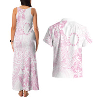 Candy Pink Kuki Airani Tapakau Couples Matching Tank Maxi Dress and Hawaiian Shirt Tribal Anchor Mix Tiare LT7 - Polynesian Pride