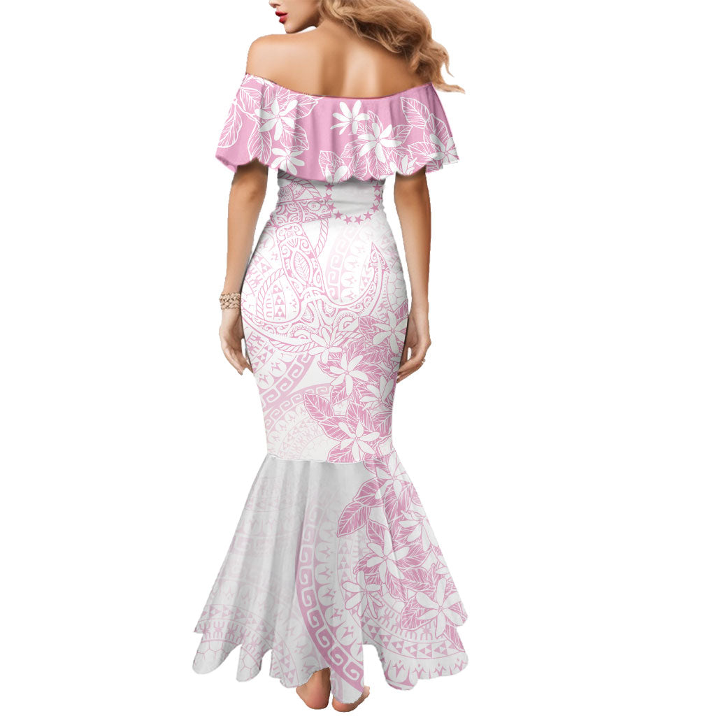 Candy Pink Kuki Airani Tapakau Family Matching Mermaid Dress and Hawaiian Shirt Tribal Anchor Mix Tiare LT7 - Polynesian Pride