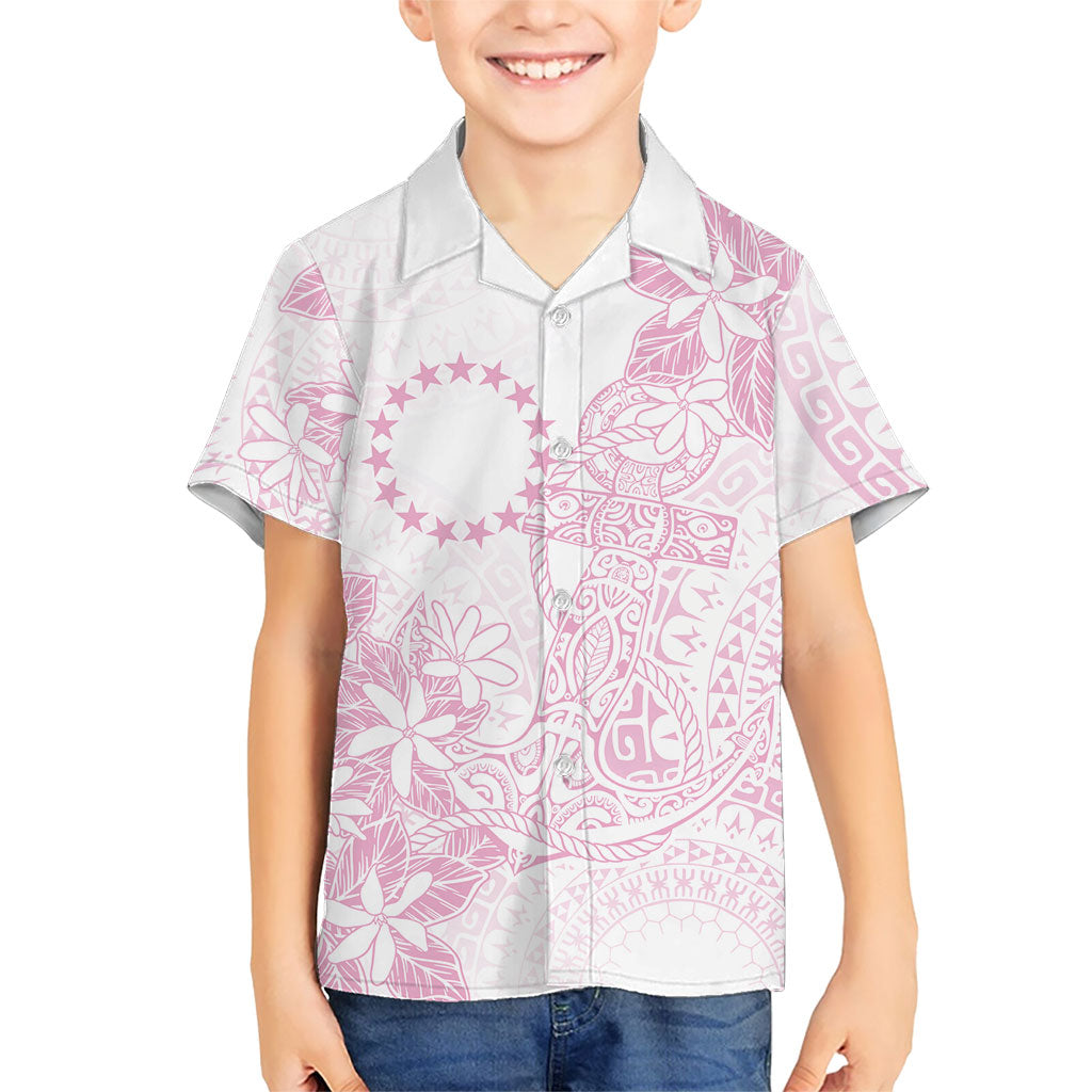 Candy Pink Kuki Airani Tapakau Family Matching Off Shoulder Short Dress and Hawaiian Shirt Tribal Anchor Mix Tiare LT7 Son's Shirt Candy Pink - Polynesian Pride