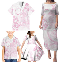Candy Pink Kuki Airani Tapakau Family Matching Puletasi and Hawaiian Shirt Tribal Anchor Mix Tiare LT7 - Polynesian Pride