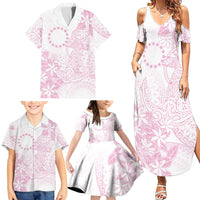 Candy Pink Kuki Airani Tapakau Family Matching Summer Maxi Dress and Hawaiian Shirt Tribal Anchor Mix Tiare LT7 - Polynesian Pride