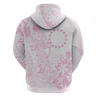 Candy Pink Kuki Airani Tapakau Hoodie Tribal Anchor Mix Tiare