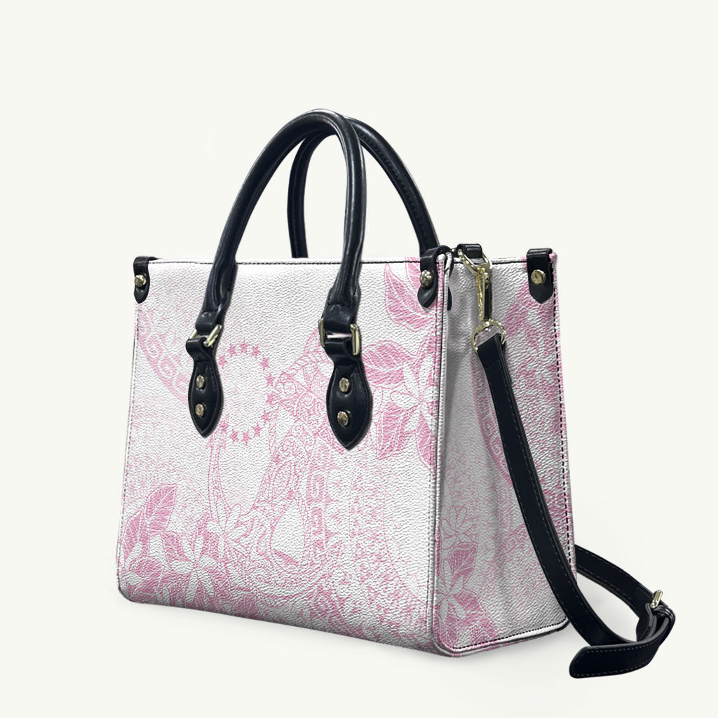 Candy Pink Kuki Airani Tapakau Leather Bag Tribal Anchor Mix Tiare