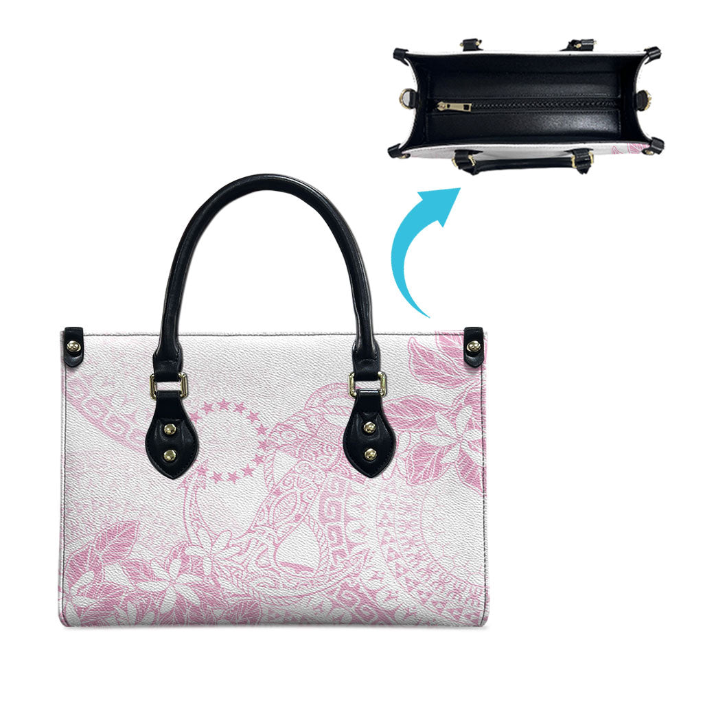 Candy Pink Kuki Airani Tapakau Leather Bag Tribal Anchor Mix Tiare