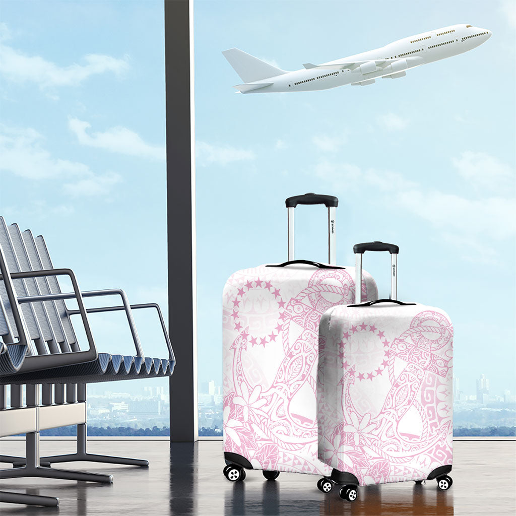 Candy Pink Kuki Airani Tapakau Luggage Cover Tribal Anchor Mix Tiare