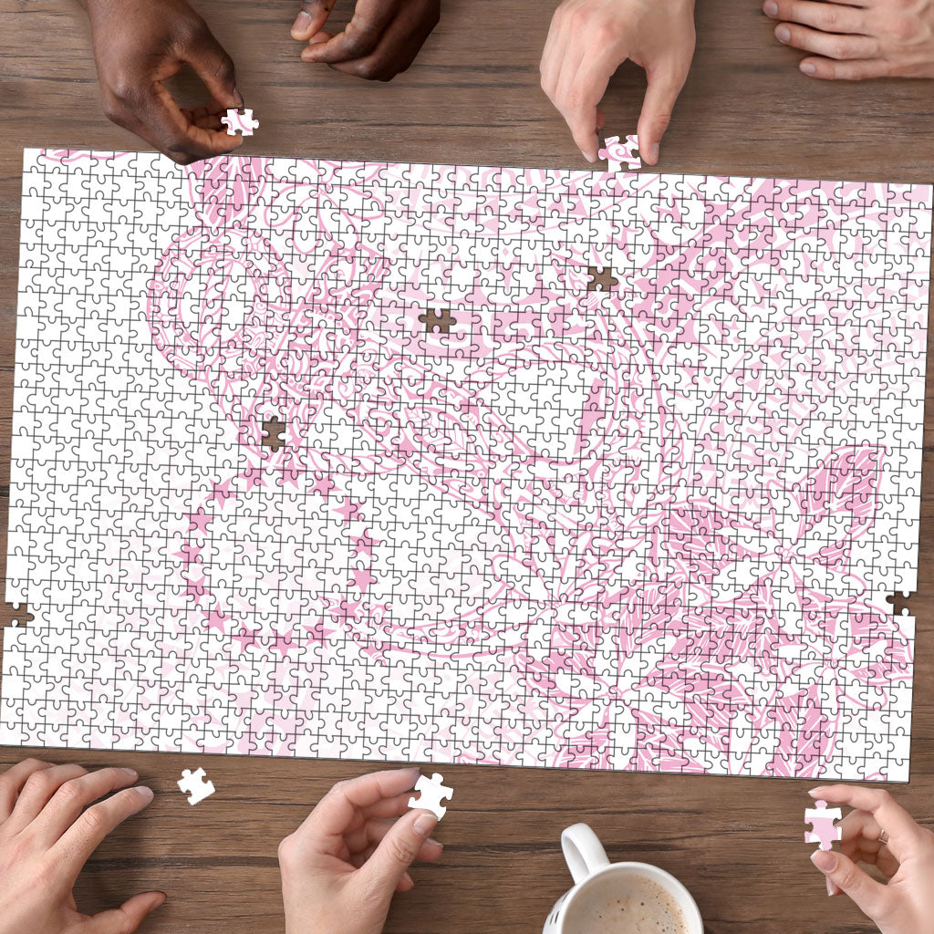 Candy Pink Kuki Airani Tapakau Puzzle Tribal Anchor Mix Tiare