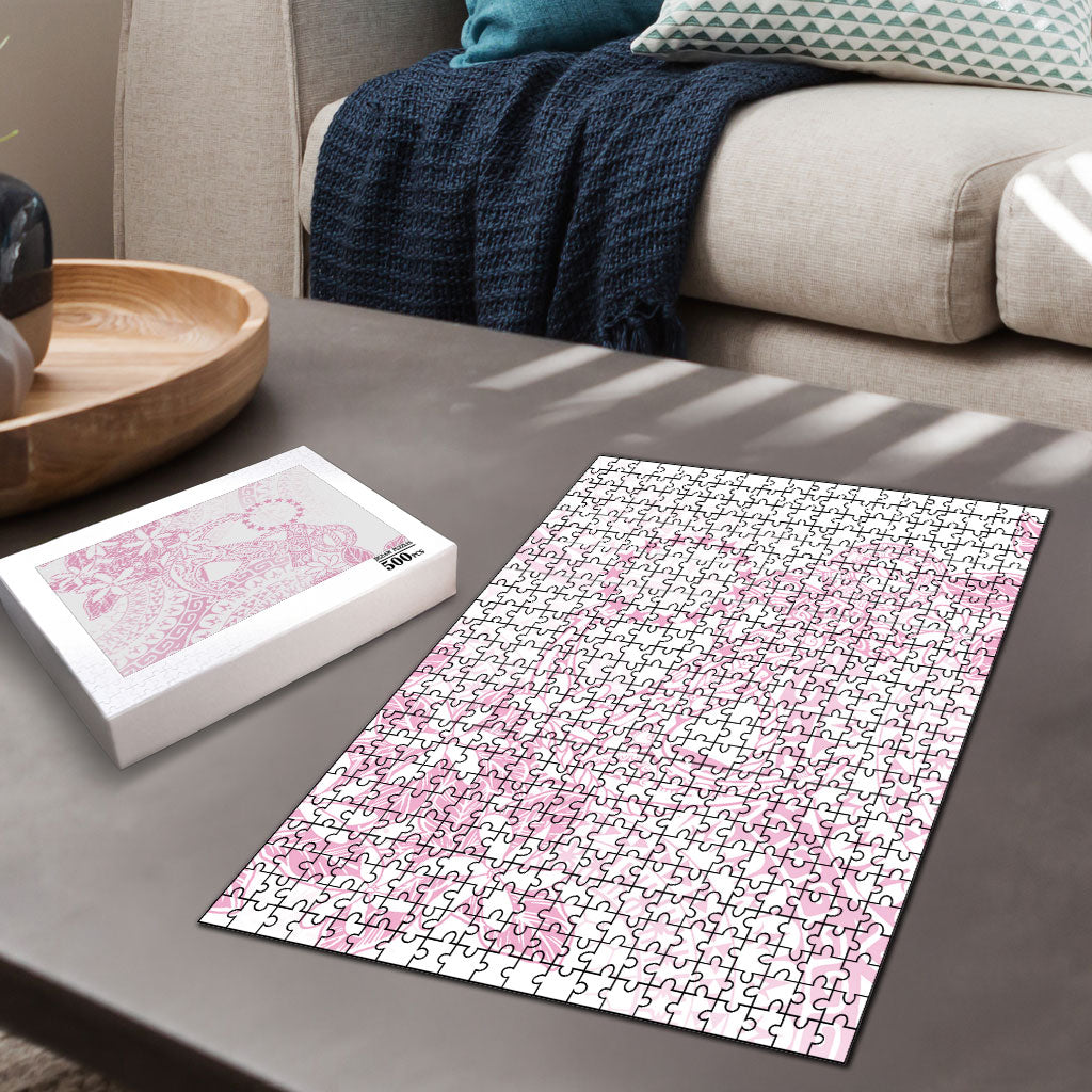 Candy Pink Kuki Airani Tapakau Puzzle Tribal Anchor Mix Tiare