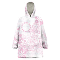 Candy Pink Kuki Airani Tapakau Wearable Blanket Hoodie Tribal Anchor Mix Tiare