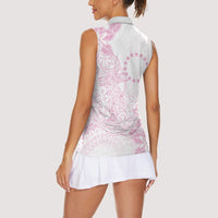 Candy Pink Kuki Airani Tapakau Women Sleeveless Polo Shirt Tribal Anchor Mix Tiare LT7 - Polynesian Pride