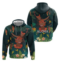 Hawaii Hula Girl Vintage Hoodie Tropical Forest
