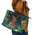 Hawaii Hula Girl Vintage Leather Tote Bag Tropical Forest