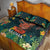 Hawaii Hula Girl Vintage Quilt Bed Set Tropical Forest