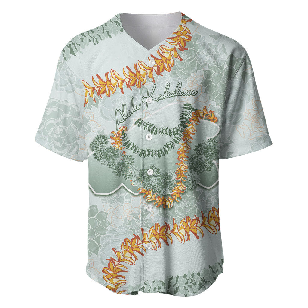 Hawaii Kaho'olawe Island Flowers Lei Baseball Jersey Silver Hinahina Kū Kahakai LT7 Silver - Polynesian Pride