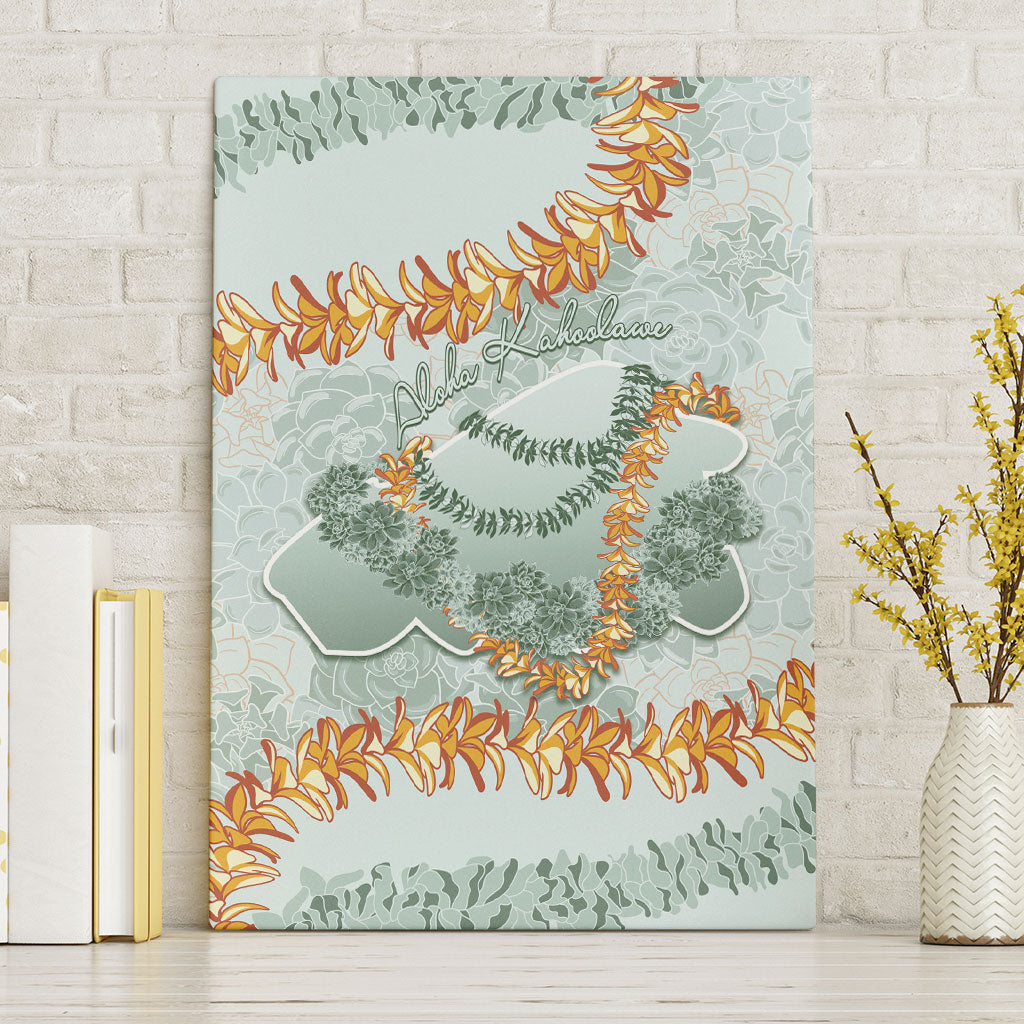 Hawaii Kaho'olawe Island Flowers Lei Canvas Wall Art Silver Hinahina Kū Kahakai LT7 Without Frame Silver - Polynesian Pride