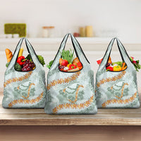 Hawaii Kaho'olawe Island Flowers Lei Grocery Bag Silver Hinahina Kū Kahakai