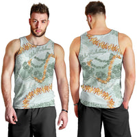 Hawaii Kaho'olawe Island Flowers Lei Men Tank Top Silver Hinahina Kū Kahakai
