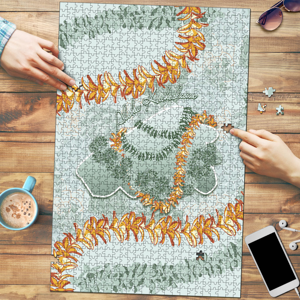 Hawaii Kaho'olawe Island Flowers Lei Puzzle Silver Hinahina Kū Kahakai