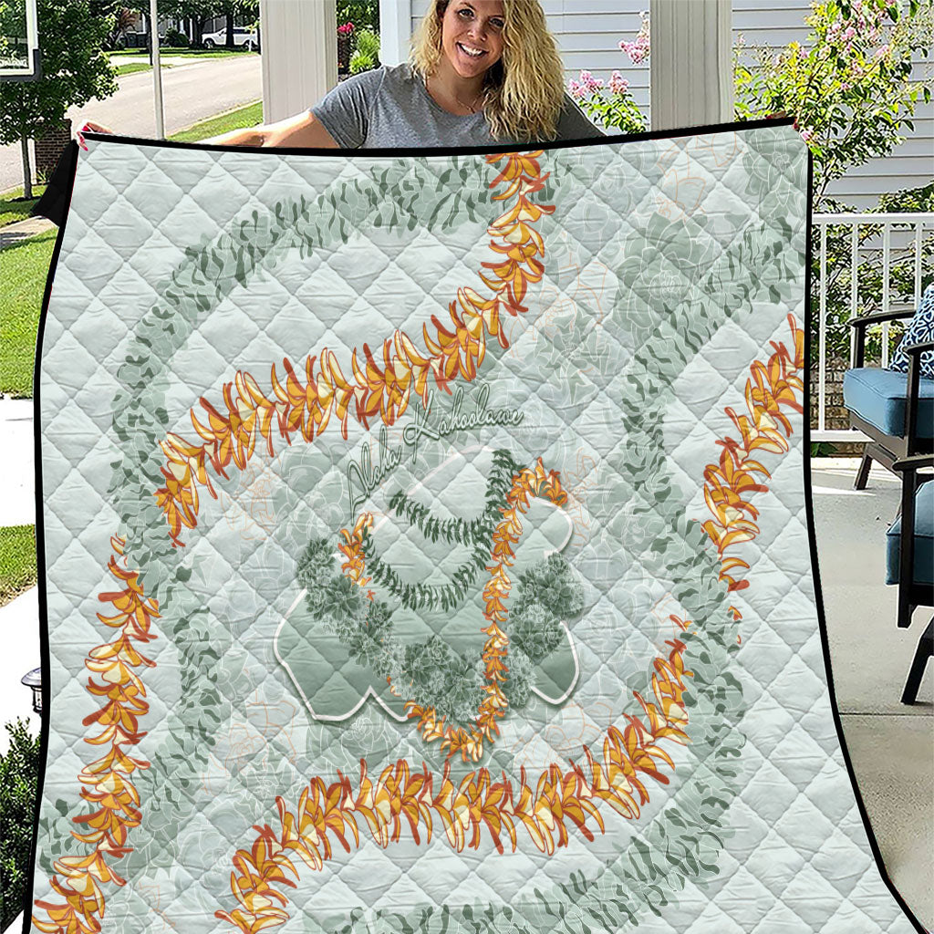Hawaii Kaho'olawe Island Flowers Lei Quilt Silver Hinahina Kū Kahakai
