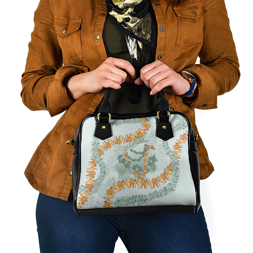 Hawaii Kaho'olawe Island Flowers Lei Shoulder Handbag Silver Hinahina Kū Kahakai