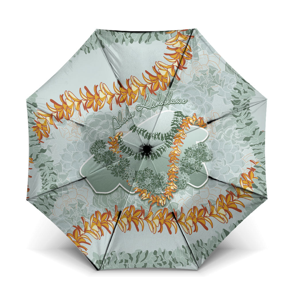 Hawaii Kaho'olawe Island Flowers Lei Umbrella Silver Hinahina Kū Kahakai LT7 One Size Folded 11.42 inch Opened Diameter 37.4 inch Silver - Polynesian Pride