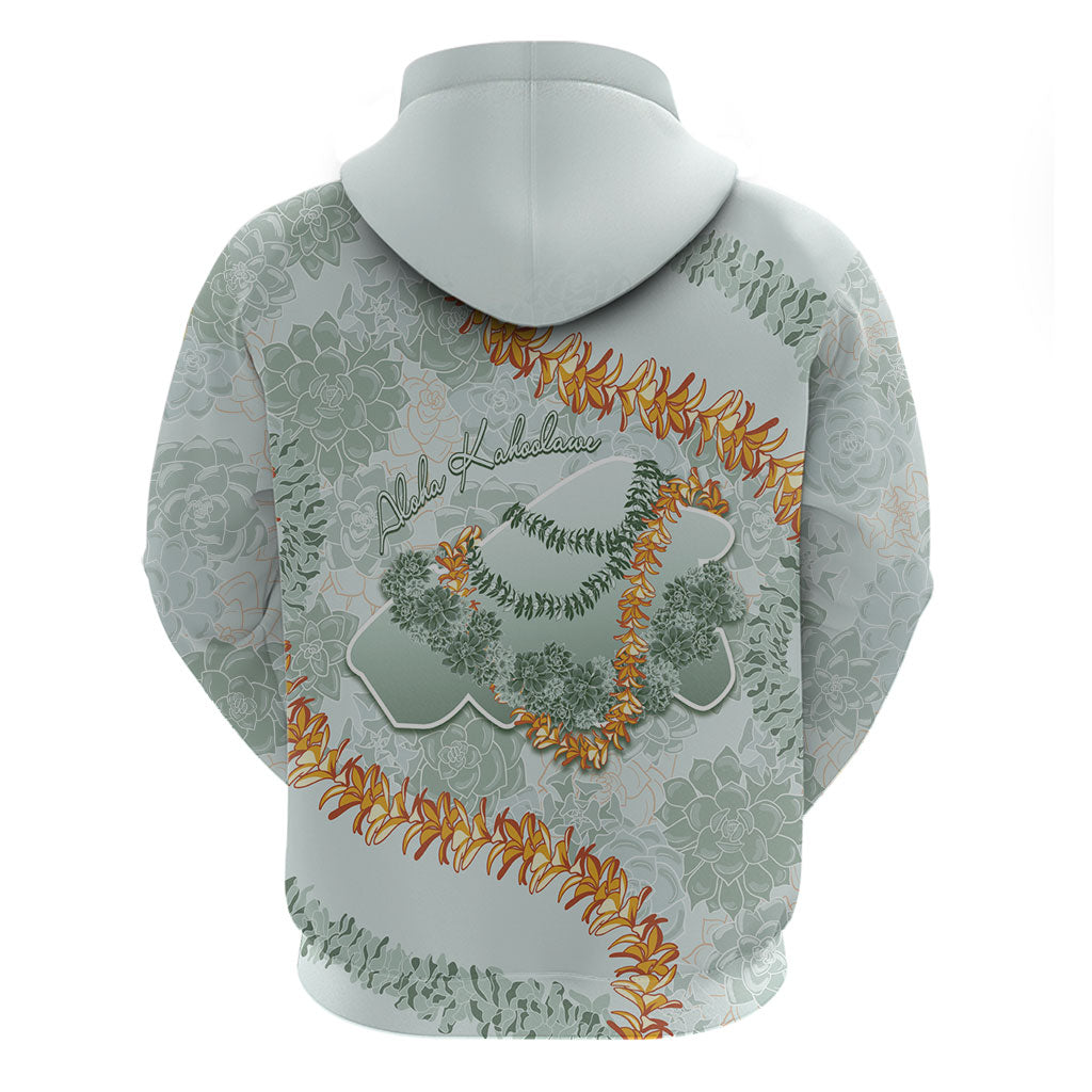 Hawaii Kaho'olawe Island Flowers Lei Zip Hoodie Silver Hinahina Kū Kahakai