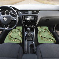 Hawaii Molokai Island Flowers Lei Car Mats Kukui Nut Mossy Green