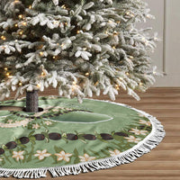 Hawaii Molokai Island Flowers Lei Tree Skirt Kukui Nut Mossy Green LT7 - Polynesian Pride