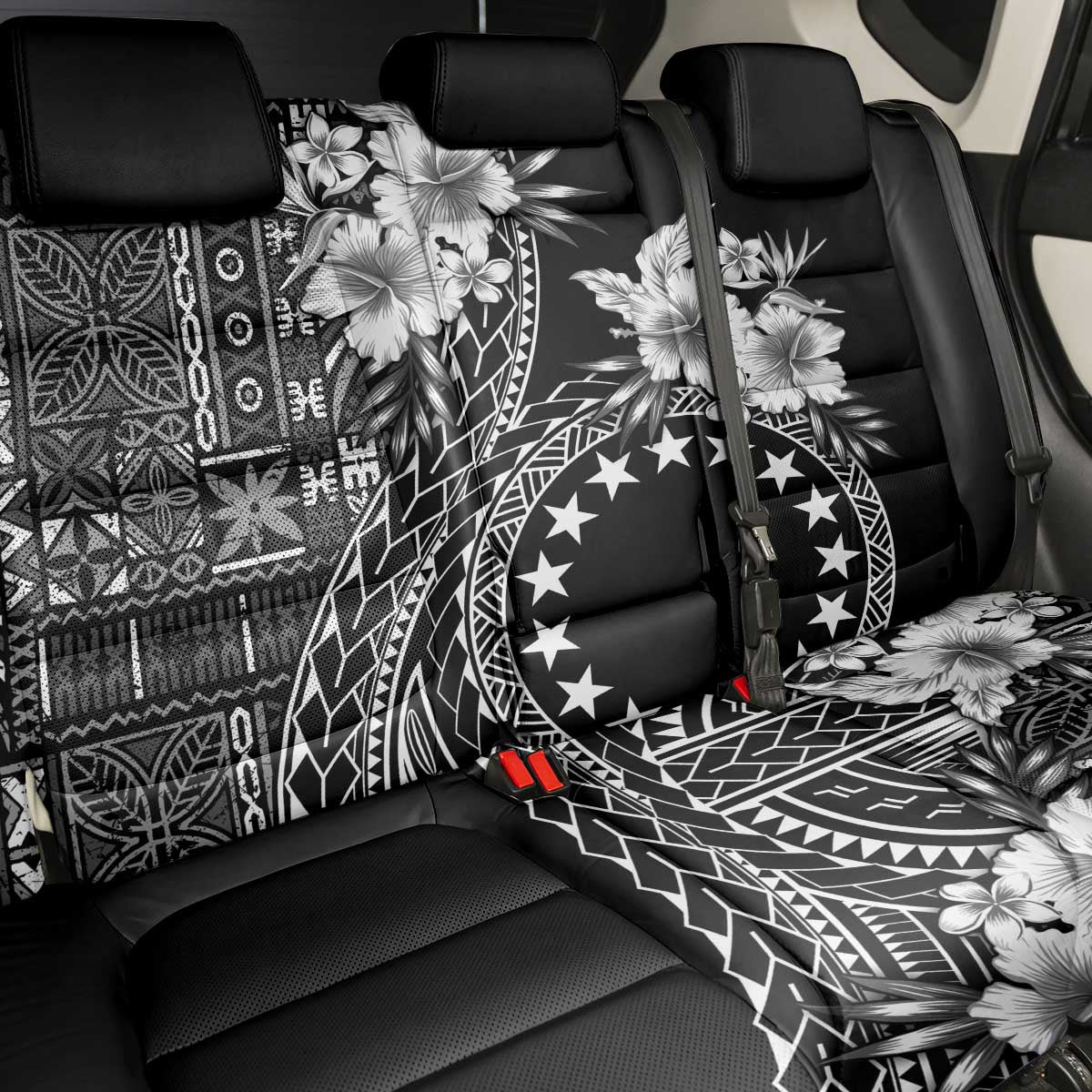 Kia Orana Cook Islands Back Car Seat Cover Tiare and Stars LT7 - Polynesian Pride