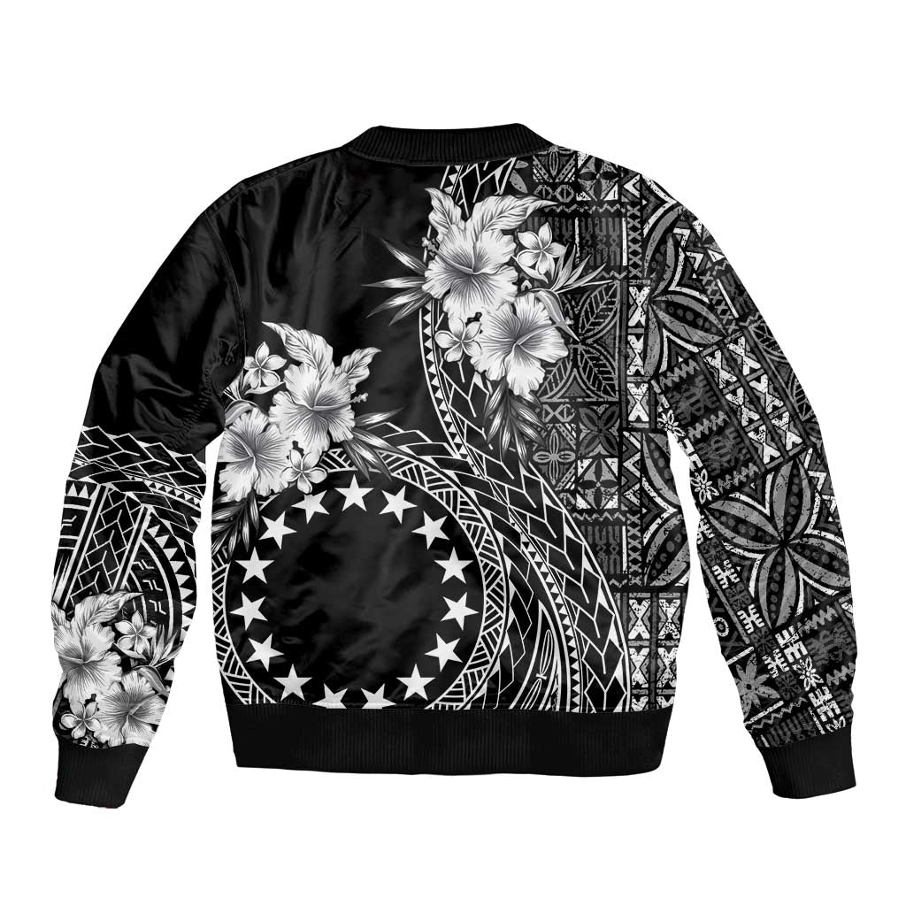 Kia Orana Cook Islands Bomber Jacket Tiare and Stars