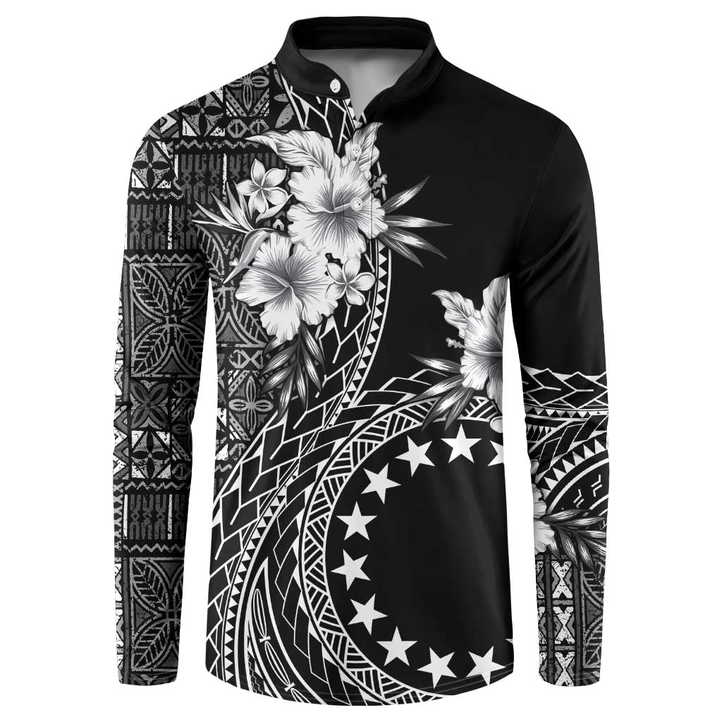 Kia Orana Cook Islands Button Sweatshirt Tiare and Stars