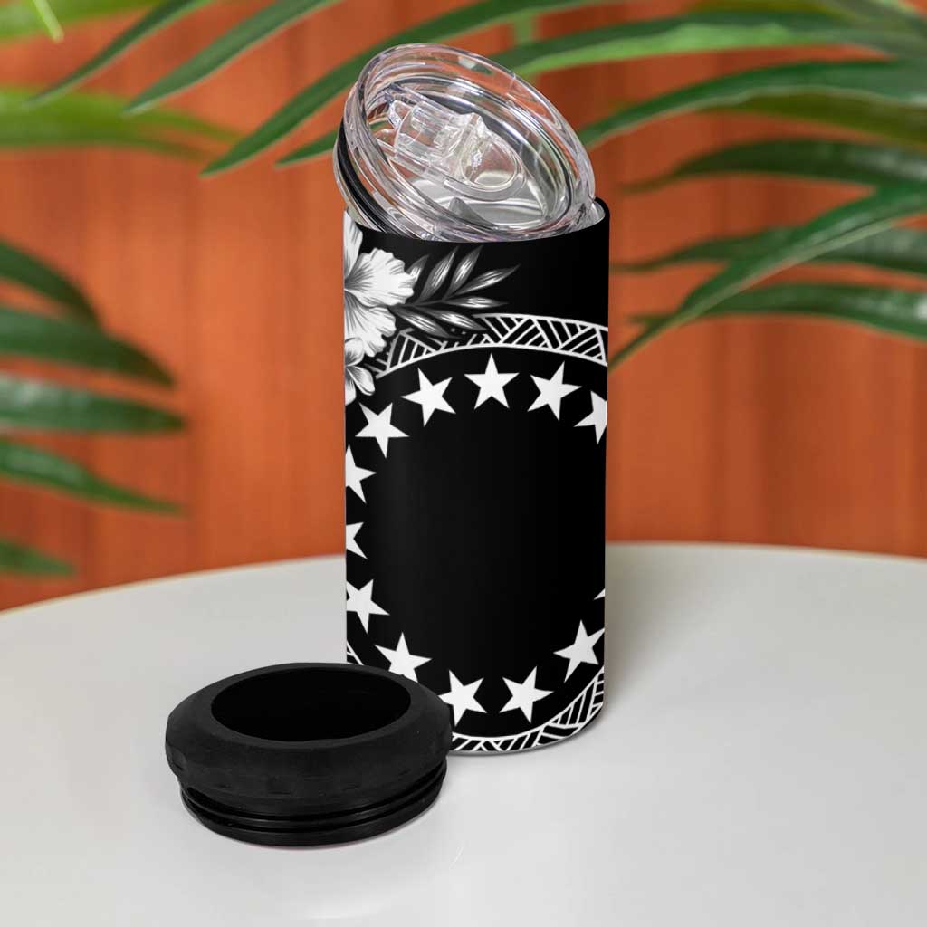 Kia Orana Cook Islands 4 in 1 Can Cooler Tumbler Tiare & Stars