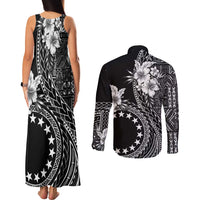 Kia Orana Cook Islands Couples Matching Tank Maxi Dress and Long Sleeve Button Shirt Tiare and Stars