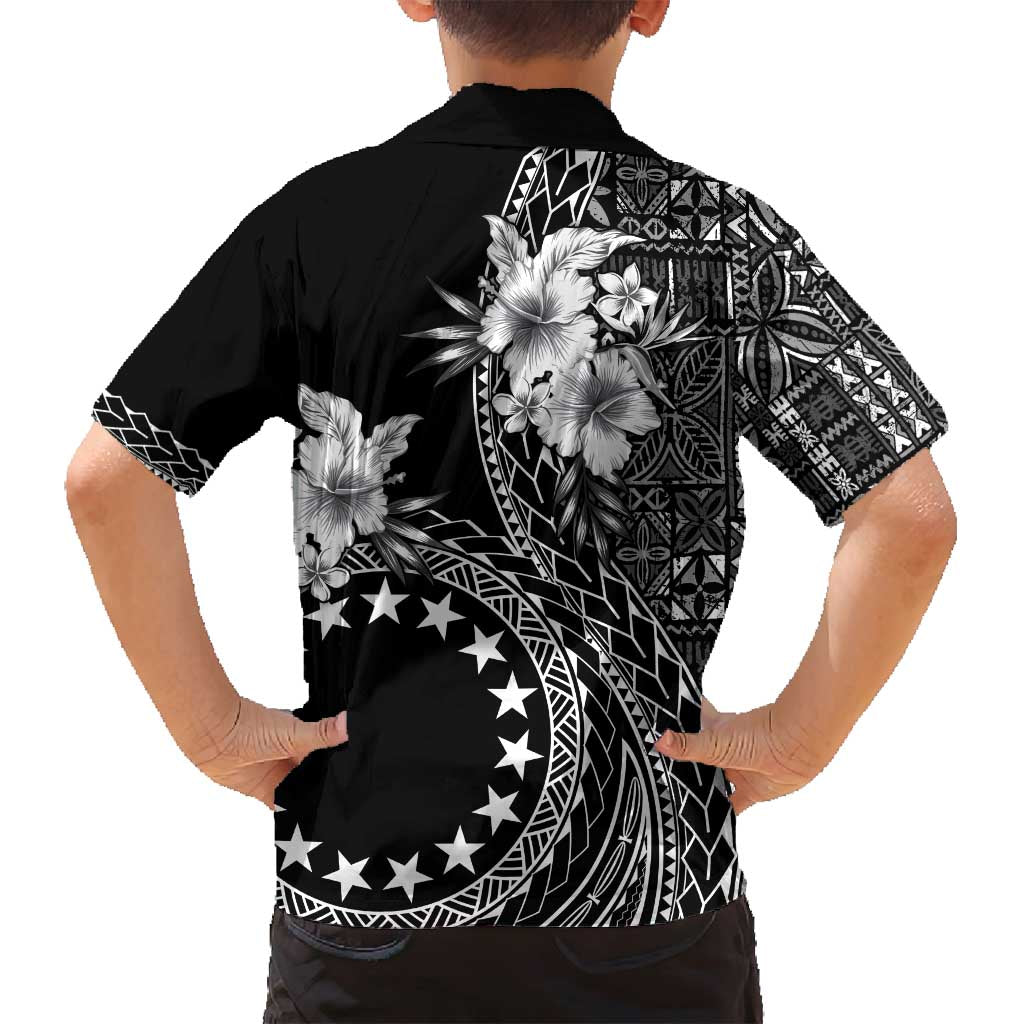 Kia Orana Cook Islands Family Matching Off Shoulder Maxi Dress and Hawaiian Shirt Tiare and Stars