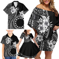 Kia Orana Cook Islands Family Matching Off Shoulder Short Dress and Hawaiian Shirt Tiare and Stars