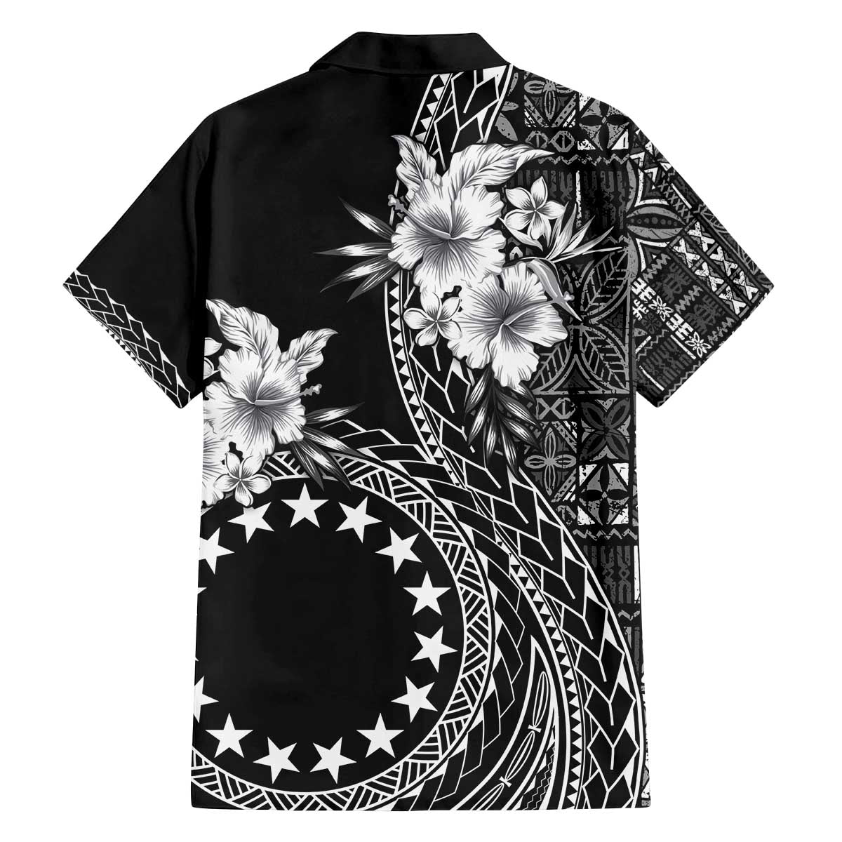 Kia Orana Cook Islands Family Matching Off Shoulder Short Dress and Hawaiian Shirt Tiare and Stars