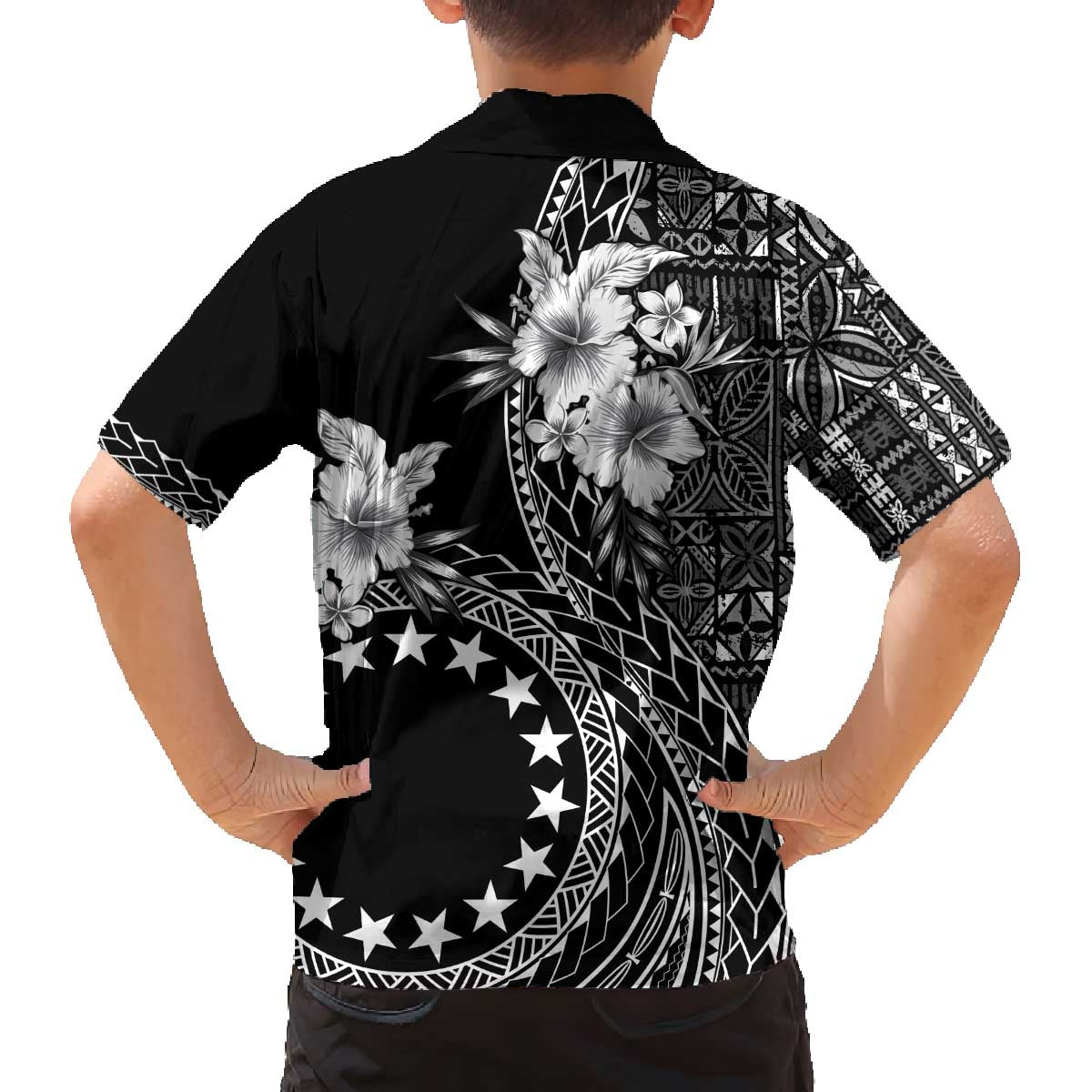 Kia Orana Cook Islands Family Matching Puletasi and Hawaiian Shirt Tiare and Stars LT7 - Polynesian Pride