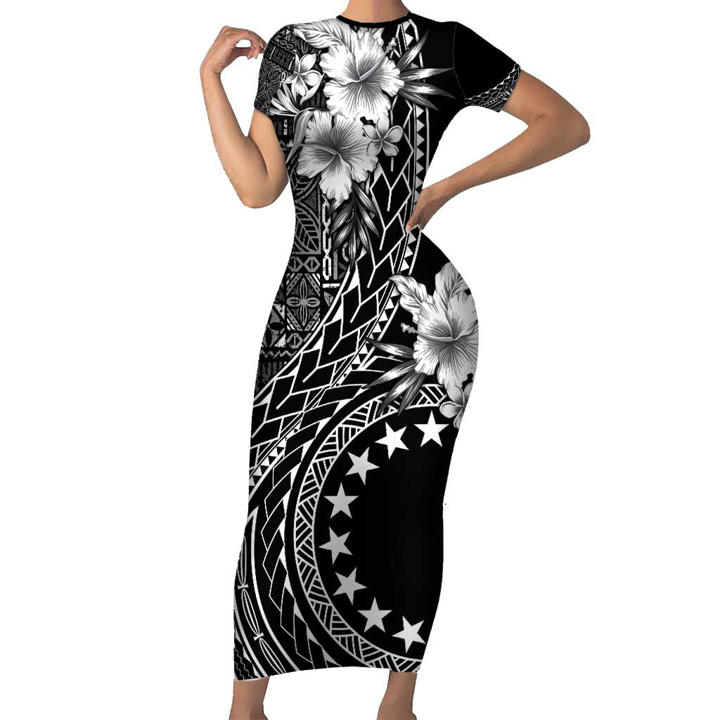 Kia Orana Cook Islands Family Matching Short Sleeve Bodycon Dress and Hawaiian Shirt Tiare and Stars LT7
