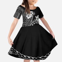 Kia Orana Cook Islands Kid Short Sleeve Dress Tiare and Stars