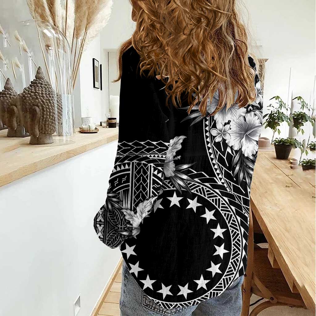 Kia Orana Cook Islands Women Casual Shirt Tiare and Stars