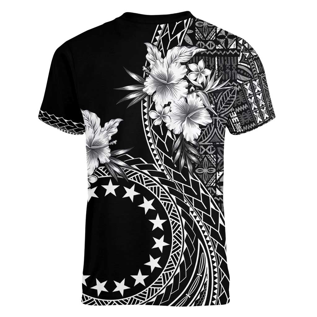 Kia Orana Cook Islands Women V-Neck T-Shirt Tiare and Stars