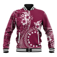 Kia Orana Cook Islands Baseball Jacket Tiare and Stars - Maroon